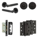 Complete Venice Door Handle Pack - Bathroom - Black