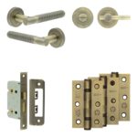 Complete Venice Door Handle Pack - Bathroom - Antique Brass