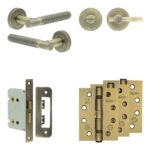 Complete Venice Door Handle Pack - Bathroom - Antique Brass