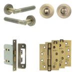Complete Venice Door Handle Pack - Bathroom - Antique Brass