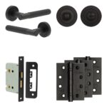 Complete Venice Door Handle Pack - Bathroom - Black