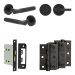 Complete Venice Door Handle Pack - Bathroom - Black