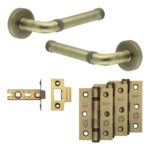 Complete Midtown Door Handle Pack - Internal Doors - Antique Brass