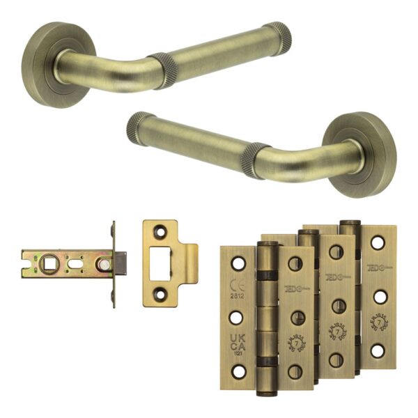Complete Midtown Door Handle Pack - Internal Doors - Antique Brass