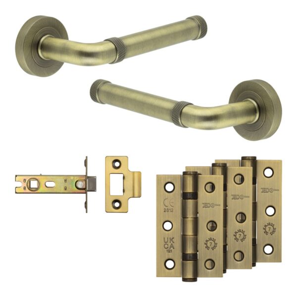 Complete Midtown Door Handle Pack - Internal Doors - Antique Brass
