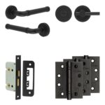 Complete Midtown Door Handle Pack - Bathroom - Black
