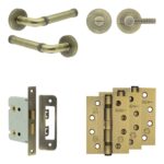 Complete Midtown Door Handle Pack - Bathroom - Antique Brass