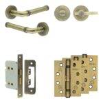 Complete Midtown Door Handle Pack - Bathroom - Antique Brass