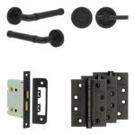 Complete Midtown Door Handle Pack - Bathroom - Black