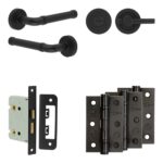 Complete Midtown Door Handle Pack - Bathroom - Black