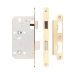 Jedo 78mm Din Bathroom Locks 60mm Backset Radiused Satin Brass