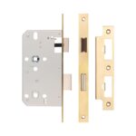 Jedo 78mm Din Bathroom Locks 60mm Backset Satin Brass