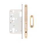 72mm Antique Brass Din Euro Deadlock Radiused 60mm Backset