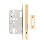 72mm Satin Brass Din Euro Deadlock 60mm Backset