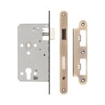 72mm Antique Brass Din Euro Escape lock Radiused 60mm Backset