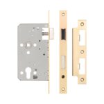72mm Satin Brass Din Euro Escape Lock 60mm Backset