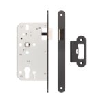 72mm Black Din Euro Latch Radiused 60mm Backset