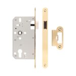 72mm Satin Brass Din Euro Latch Radiused 60mm Backset