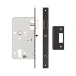 72mm Black Din Euro Nightlatch 60mm Backset