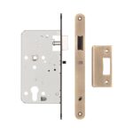 72mm Antique Brass Din Euro Nightlatch Radiused 60mm Backset