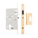 72mm Satin Brass Din Euro Nightlatch 60mm Backset