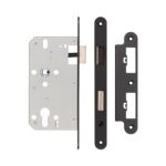 72mm Black Din Euro Sashlock Radiused 60mm Backset