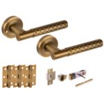 Hunta Hardware Roca MBR Finish Privacy Internal Door Pack - Bullet Latch & 3 Standard Hinges