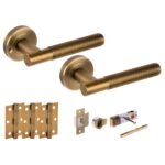Hunta Hardware Halo MBR Finish Privacy Internal Door Pack with Bullet Latch and 3 x standard hinges