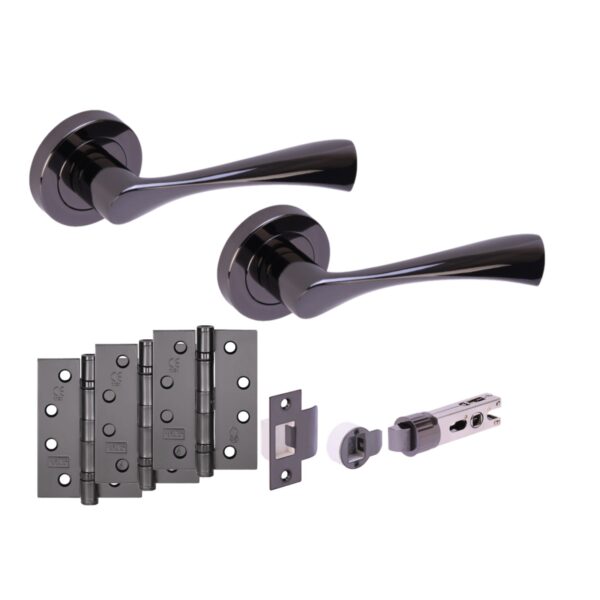 Hunta Hardware Zena Brushed Nickel Passage Internal Door Pack - Bullet Latch & 3 x 102mm FD Hinges