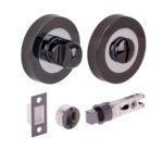 Hunta Hardware Polished Chrome Bathroom Turn & Release Pack with 57mm Bullet Deadbolt