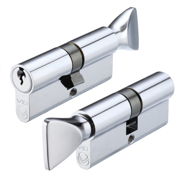 Zoo Hardware V10 Euro Cylinder & Turn - 90mm (45/45) - Polished Chrome