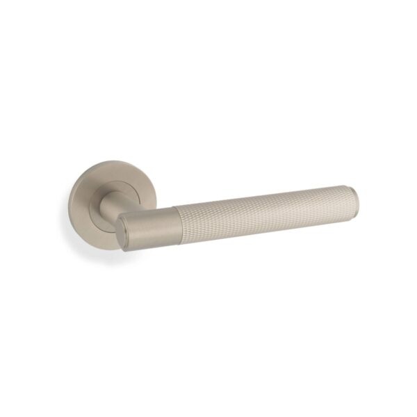 Alexander & Wilks AW Spitfire Lever Knurled On 50X6mm Rose Satin Nickel