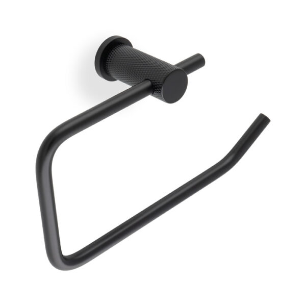Alexander & Wilks Brunel Diamond Knurled Toilet Roll Holder - Black