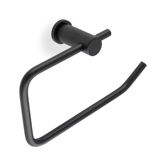 aw450bl.jpg Alexander & Wilks Brunel Diamond Knurled Toilet Roll Holder - Black - Image 1