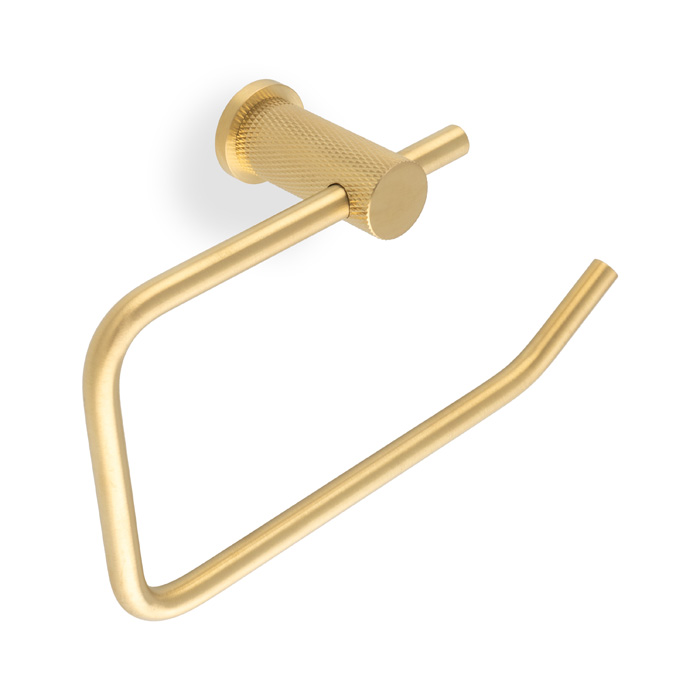 aw450sbpvd.jpg Alexander & Wilks Brunel Diamond Knurled Toilet Roll Holder - Satin Brass PVD - Image 1