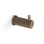 Alexander & Wilks Brunel Reeded Coat Hook On 25mm Rose - Antique Brass