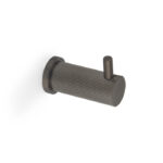 Alexander & Wilks Brunel Reeded Coat Hook On 25mm Rose - Dark Bronze PVD