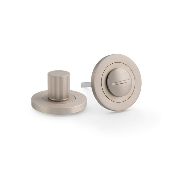 Alexander & Wilks AW Thumbtun & Release Reeded On 50X6mm Rose Satin Nickel
