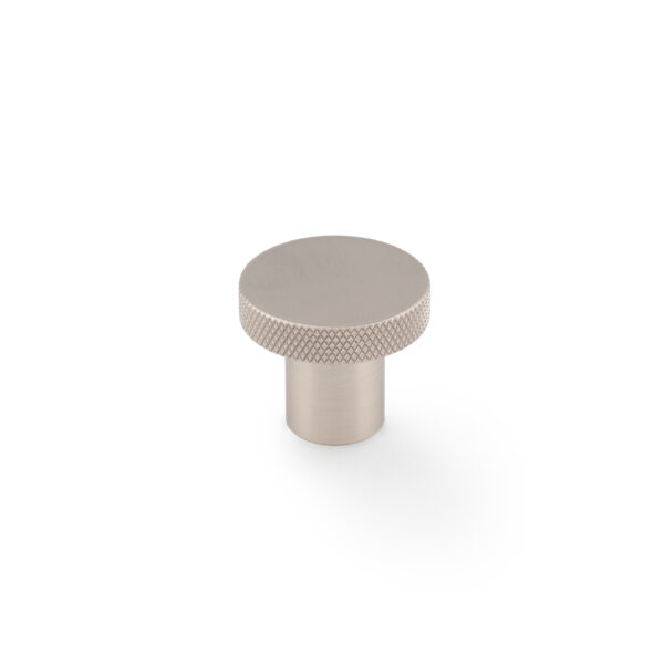 Alexander & Wilks Hanover Knurled Circular Cupboard Knob - Satin Nickel - 30mm Dia.