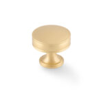 Alexander & Wilks Lynd Cupboard Knob - Satin Brass - 38mm Dia.