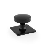 Alexander & Wilks Bullion Cupboard Knob On Square Backplate - Black