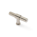 Alexander & Wilks Kingston Plain T - Bar Cupboard Knob - Polished Nickel PVD