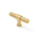 Alexander & Wilks Kingston Plain T - Bar Cupboard Knob - Satin Brass PVD