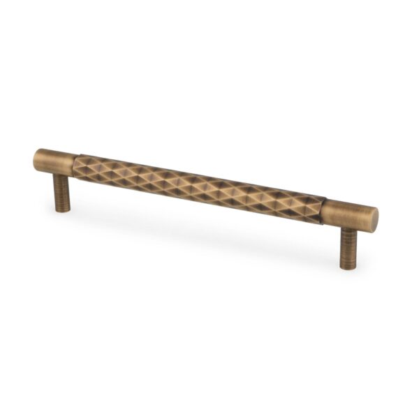 Alexander & Wilks Diamond Cut Cabinet Pull - 160mm c/c - Antique Brass