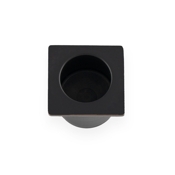 aw993mb.jpg Alexander & Wilks Sliding Door Finger Edge Pull (Square) Black - Image 1