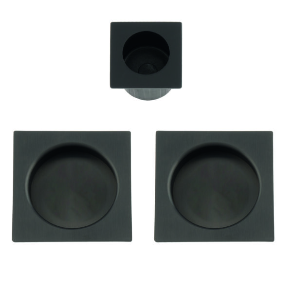 Alexander & Wilks Sliding Door Pull Kit Square Dark Bronze PVD