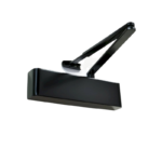 TS.9205.SRFB.RAL9011BK Door Closer c/w Semi-Radius Cover, Flatbar Armset