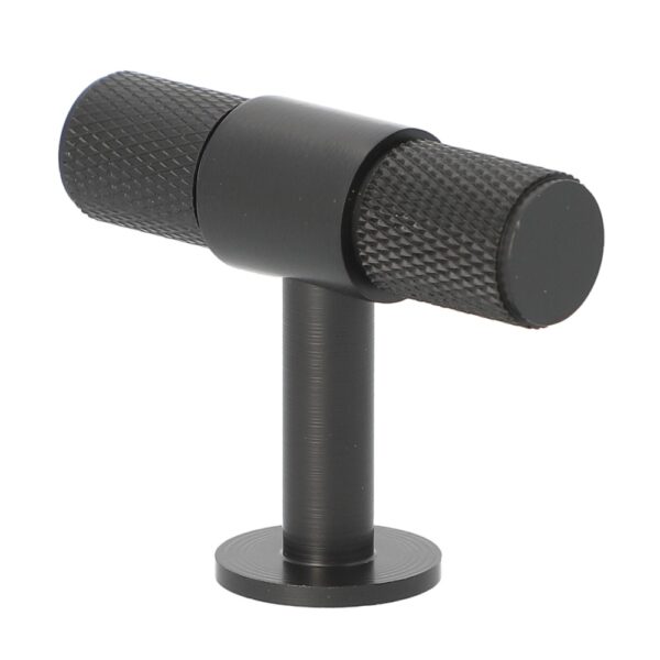 Carlisle Brass Knurled Cabinet T-Bar Knob - Matt Black