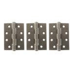 Atlantic Ball Bearing Hinges Grade 13 Fire Rated 4" x 3" x 3mm set of 3 - Distressed Silver