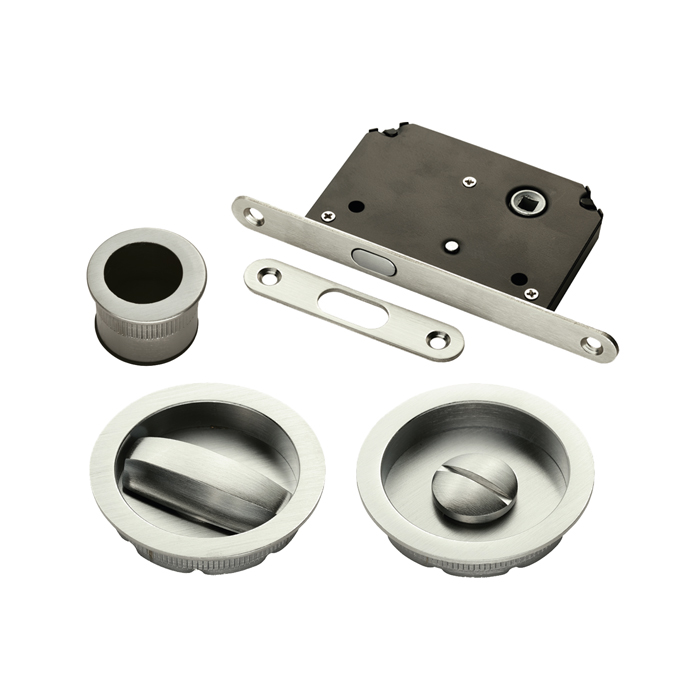 ART55BSN.jpg Manital Sliding Door Rose with WC Turn C/W Flush Pull & Lock Nis (Satin Nickel) - Image 1